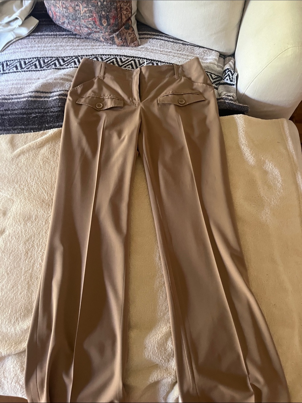 Wide-Leg Women's Trousers in Tan – Sleek Tailored Style